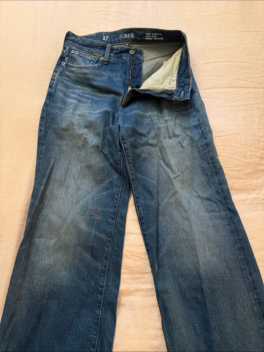 J. Crew women’s high rise trouser  Jeans in Blue Wash size 27
